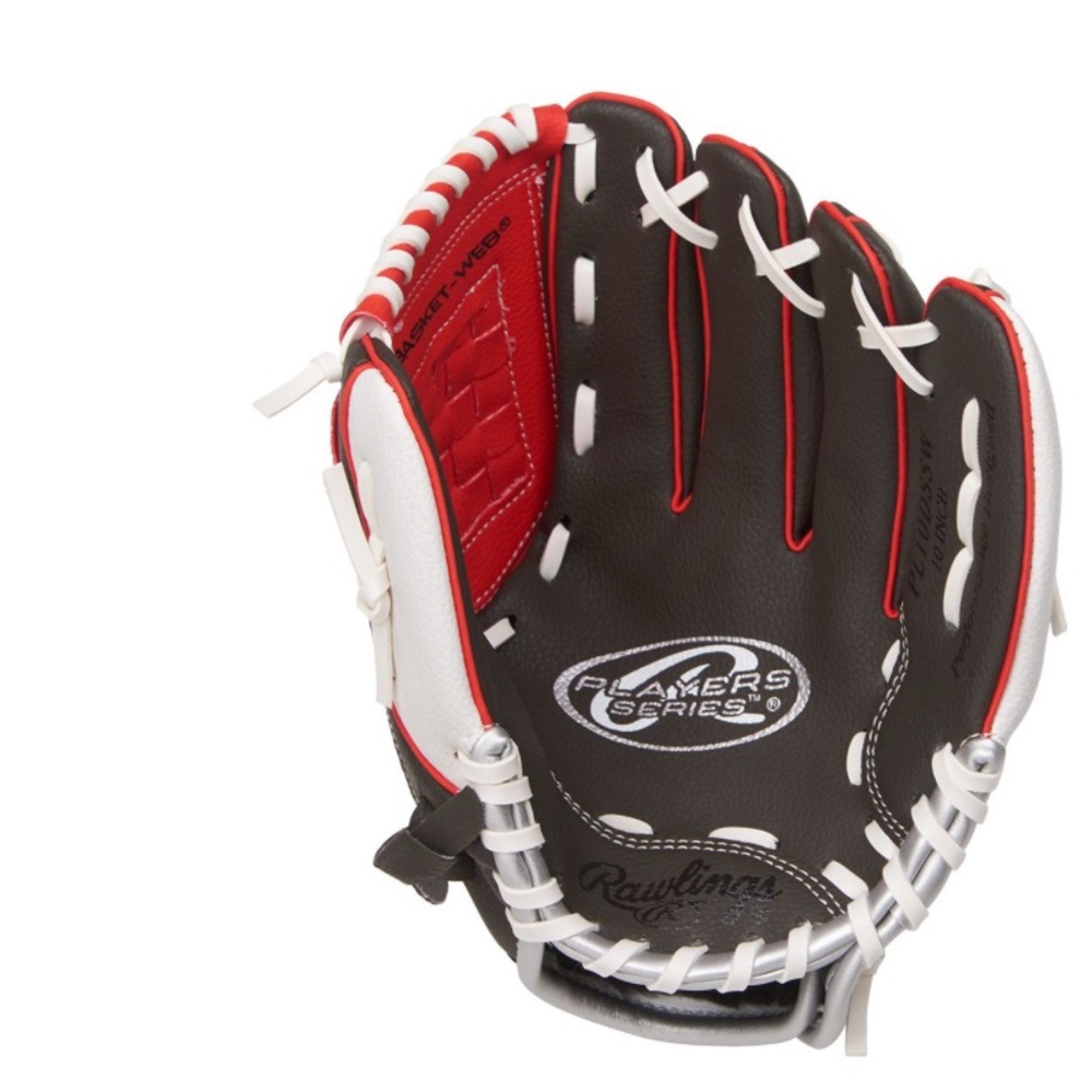 Rawlings Black and Red Softball Glove with White Details